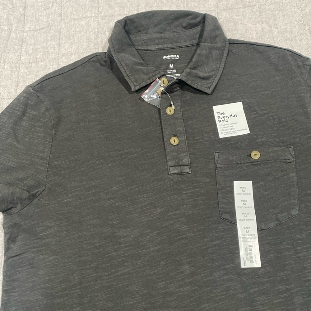 NWT grey men’s polo shirt